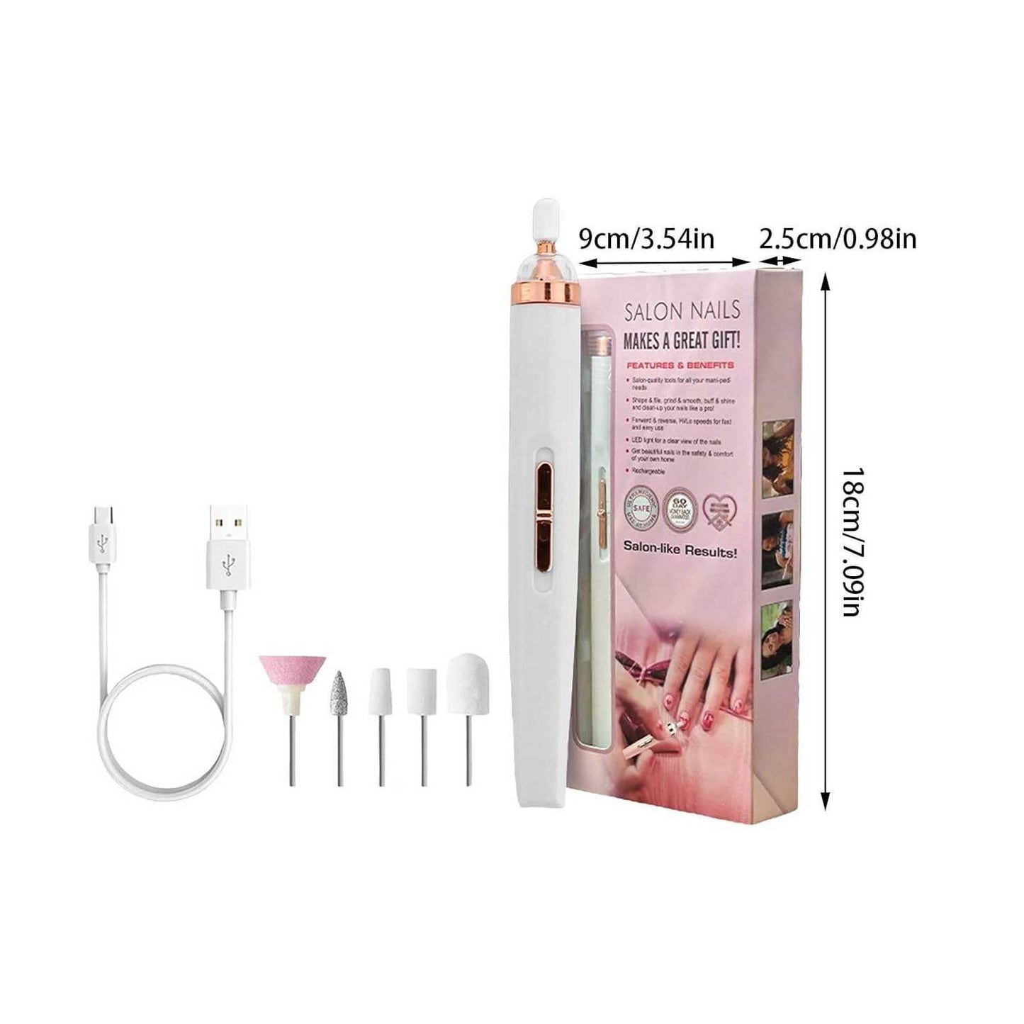 Rechargeable Salon Nails Kit: Complete Mani-Pedi Machine 5-in-1 - CRIMARA