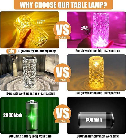 16 Color RGB Crystal Desk Lamp with Remote Control - CRIMARA