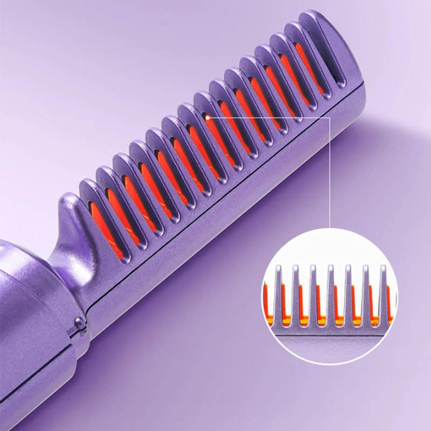 Rechargeable Portable Hair Straightener Brush - 4000mAh Battery Straightener Brush, Anti-Scald Straightening Comb for All Hair Types - CRIMARA