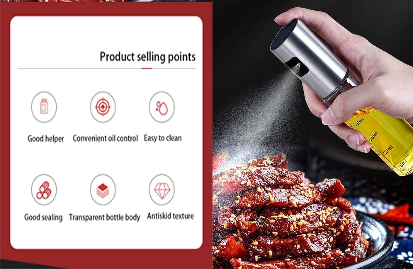 Oil Sprayer for Cooking | 100ml Olive Oil Spritzer | Perfect for Air Fryer, Salad, BBQ, Roasting - CRIMARA