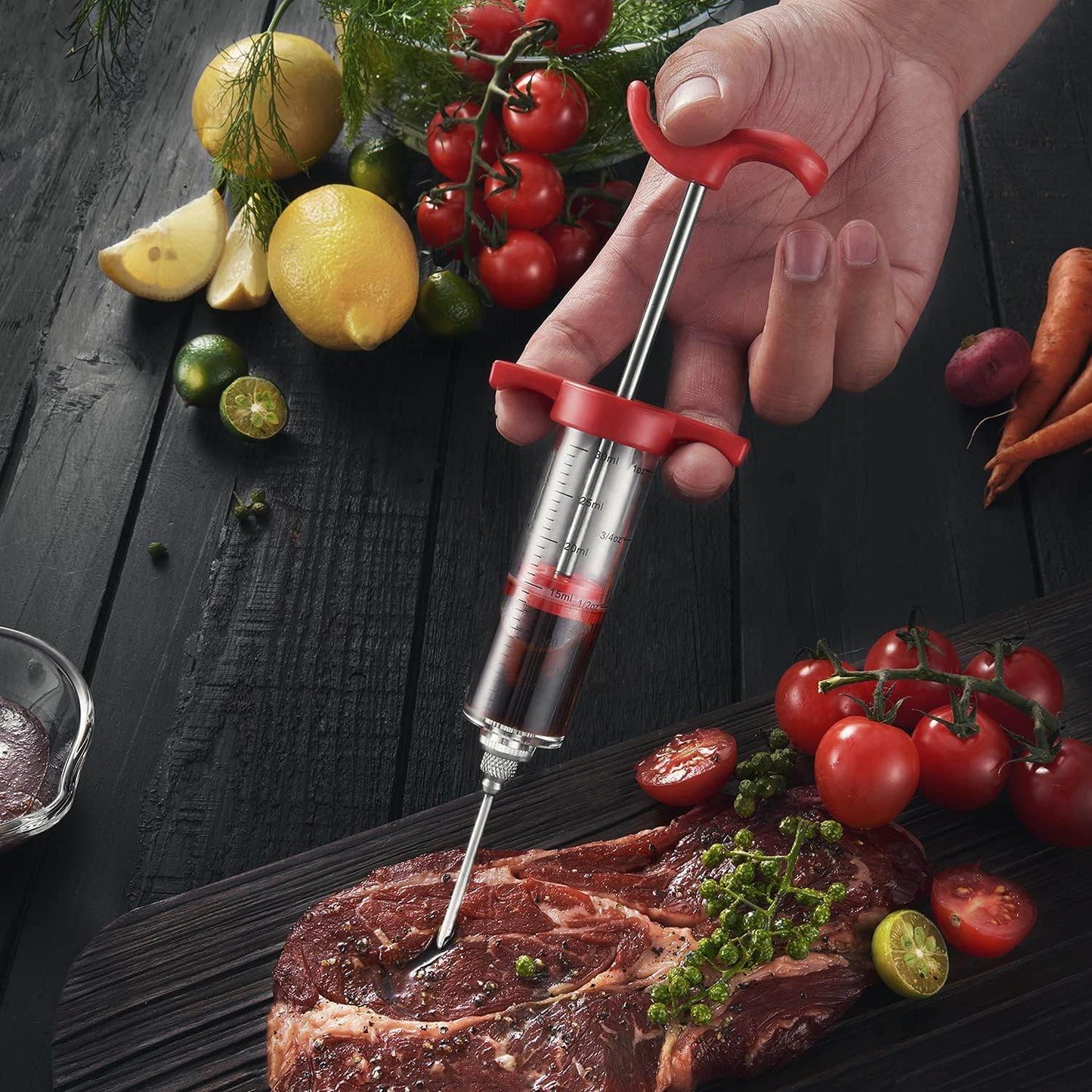 Meat Injection Stainless Steel - BBQ Meat Marinade Flavor Seasoning Injector Needle - CRIMARA
