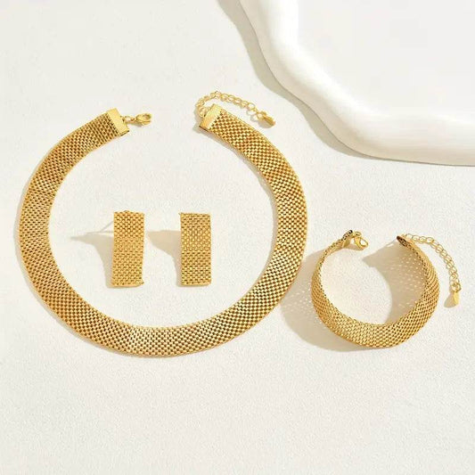 4-Piece Gold-Plated Jewelry Set – Elegant Wedding & Party Accessory - CRIMARA