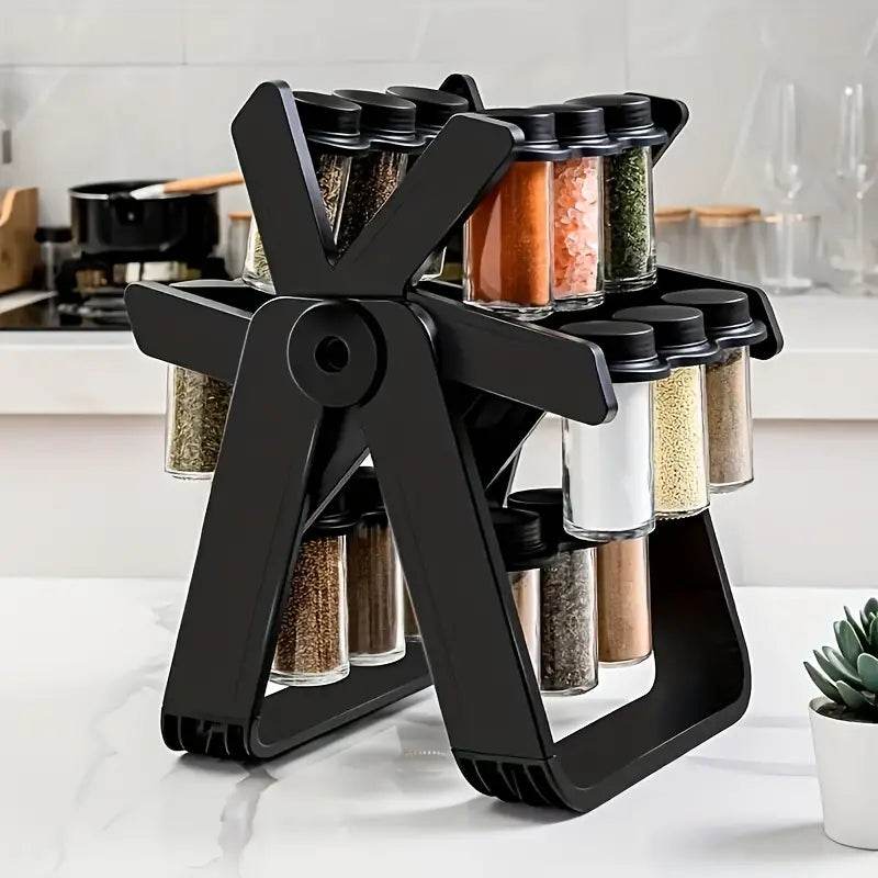 Revolving Countertop Spice Rack With 18 Spice Jar - CRIMARA
