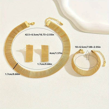 4-Piece Gold-Plated Jewelry Set – Elegant Wedding & Party Accessory - CRIMARA