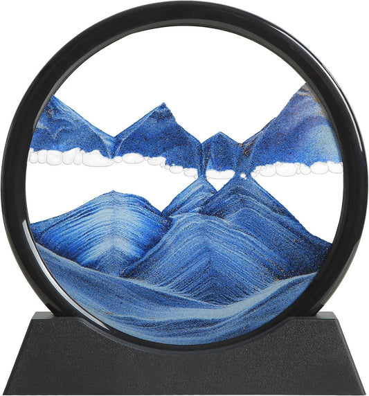 Dynamic Round Glass Moving Sand Art - Deep Sea Landscape - CRIMARA