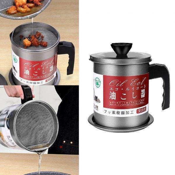Oil Container with Strainer - Stainless Steel - CRIMARA