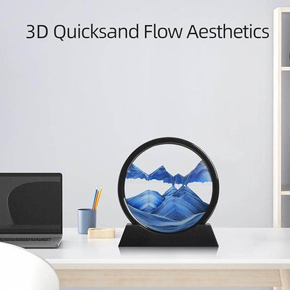 Dynamic Round Glass Moving Sand Art - Deep Sea Landscape - CRIMARA
