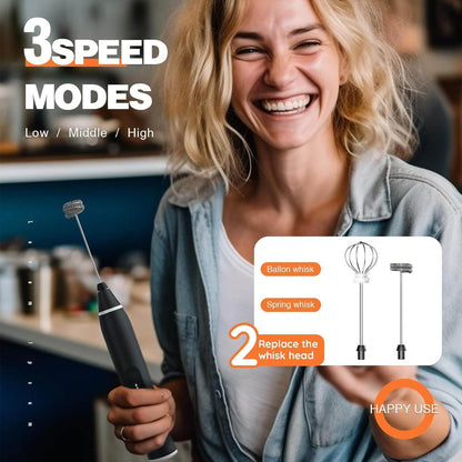 2-in-1 Rechargeable Electric Milk Frother & Coffee Whisk - Trendhub Pakistan