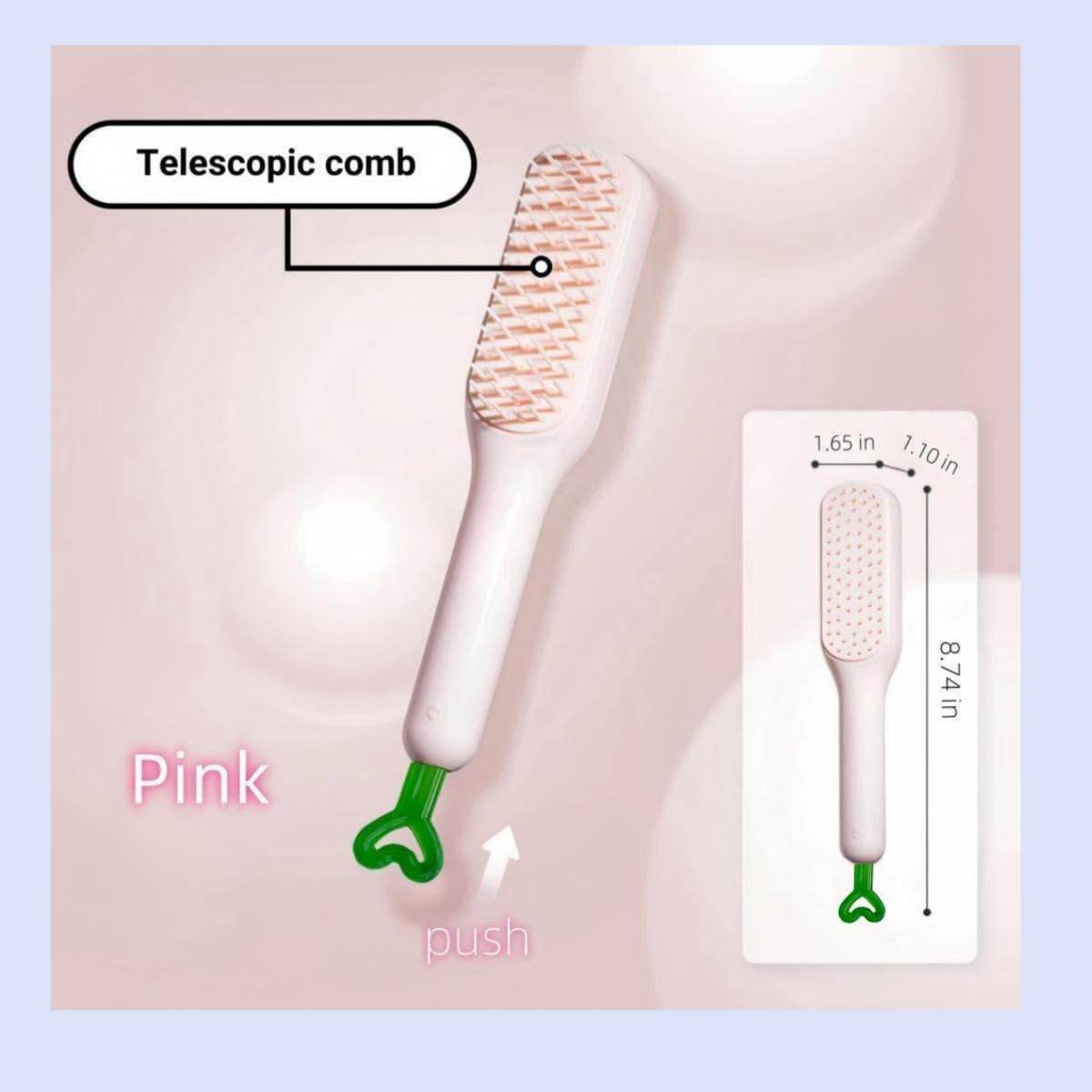 Self-Cleaning Hair brush - Anti-Static Massage Comb with Retractable Bristles - CRIMARA