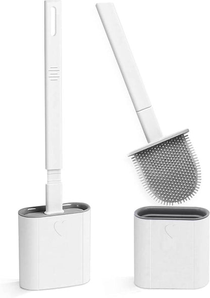 Deep-Cleaning Silicone Toilet Brush and Holder Set for Bathroom - CRIMARA