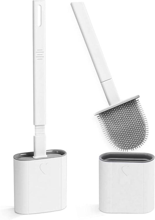 Deep-Cleaning Silicone Toilet Brush and Holder Set for Bathroom - CRIMARA