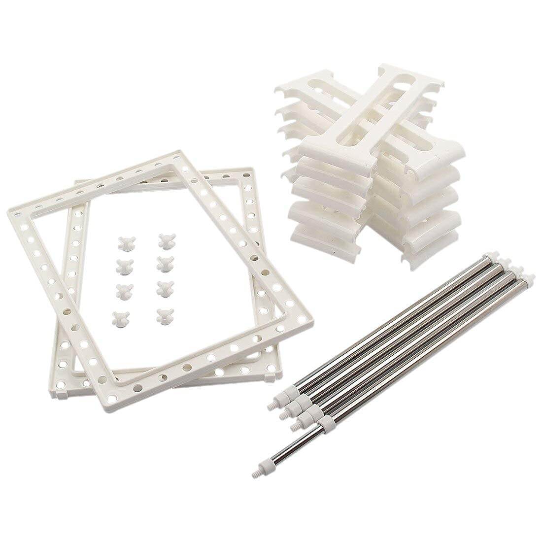 Stainless Steel Storage Organizer Adjustable Kitchen Rack Holder, White, Tabletop, Countertop, Plastic Shelves - CRIMARA