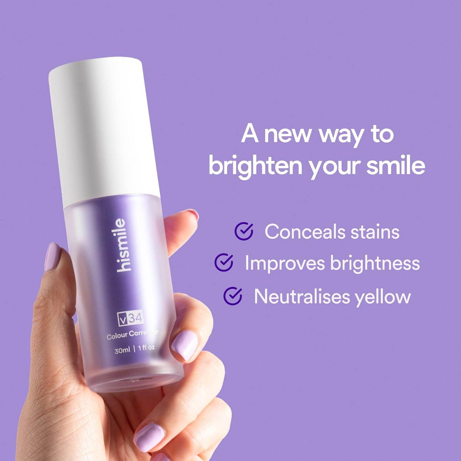 Hismile v34 Colour Corrector, Tooth Stain Concealer, Teeth Whitening Booster - CRIMARA