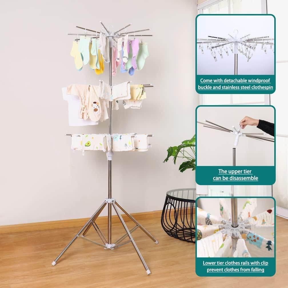 360° Clothes Drying Rack Foldable - CRIMARA