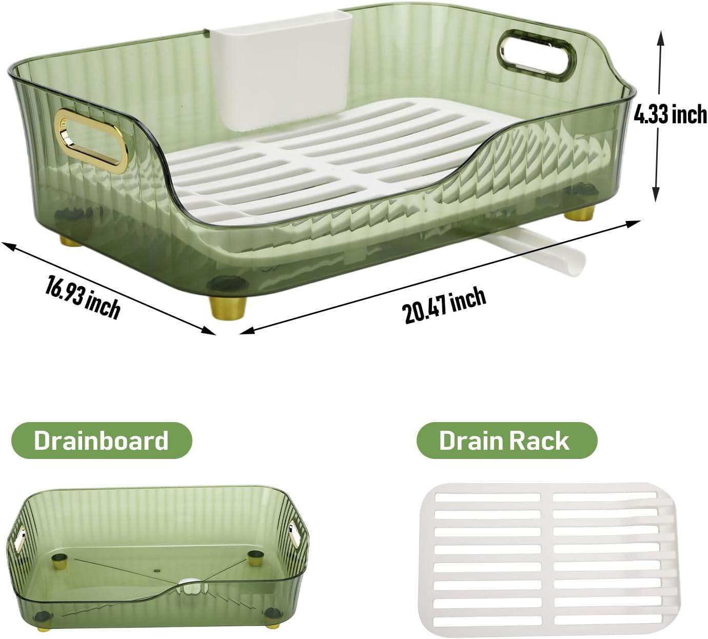 Multifunctional Dish Drying Rack with Drainage System – Large Capacity Kitchen Storage Organizer - CRIMARA
