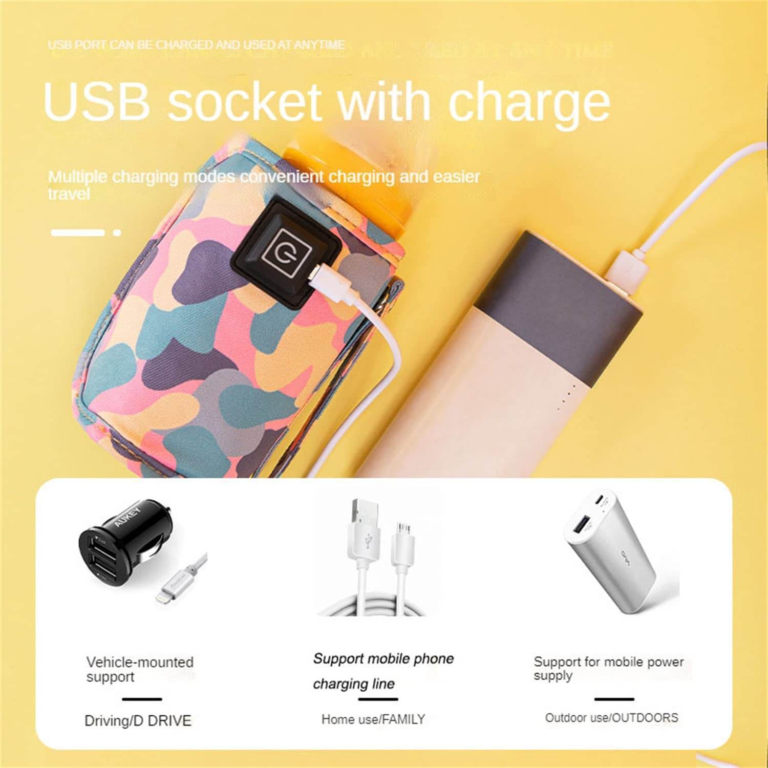 USB Milk Warmer Bag - On The Go Bottle Warmer with USB Cable - CRIMARA