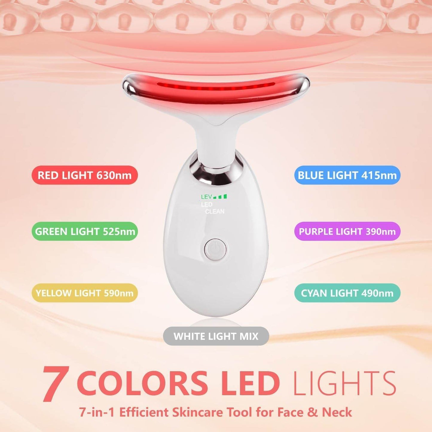 Multifunctional Face & Neck Massager – LED Light Therapy & Massage Modes for Anti-Aging & Skin Rejuvenation - CRIMARA