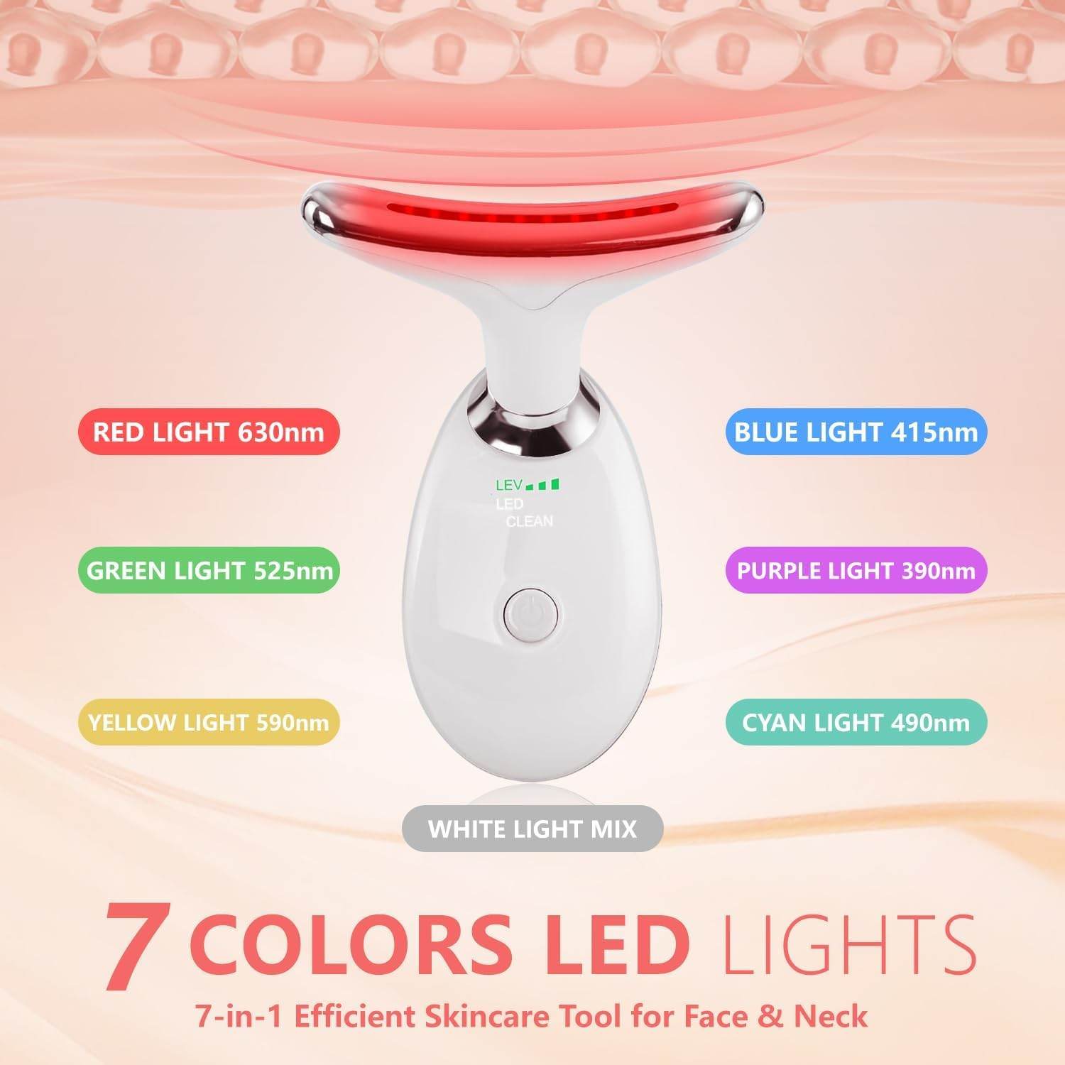 Multifunctional Face & Neck Massager – LED Light Therapy & Massage Modes for Anti-Aging & Skin Rejuvenation - CRIMARA