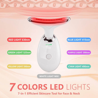 Multifunctional Face & Neck Massager – LED Light Therapy & Massage Modes for Anti-Aging & Skin Rejuvenation - CRIMARA