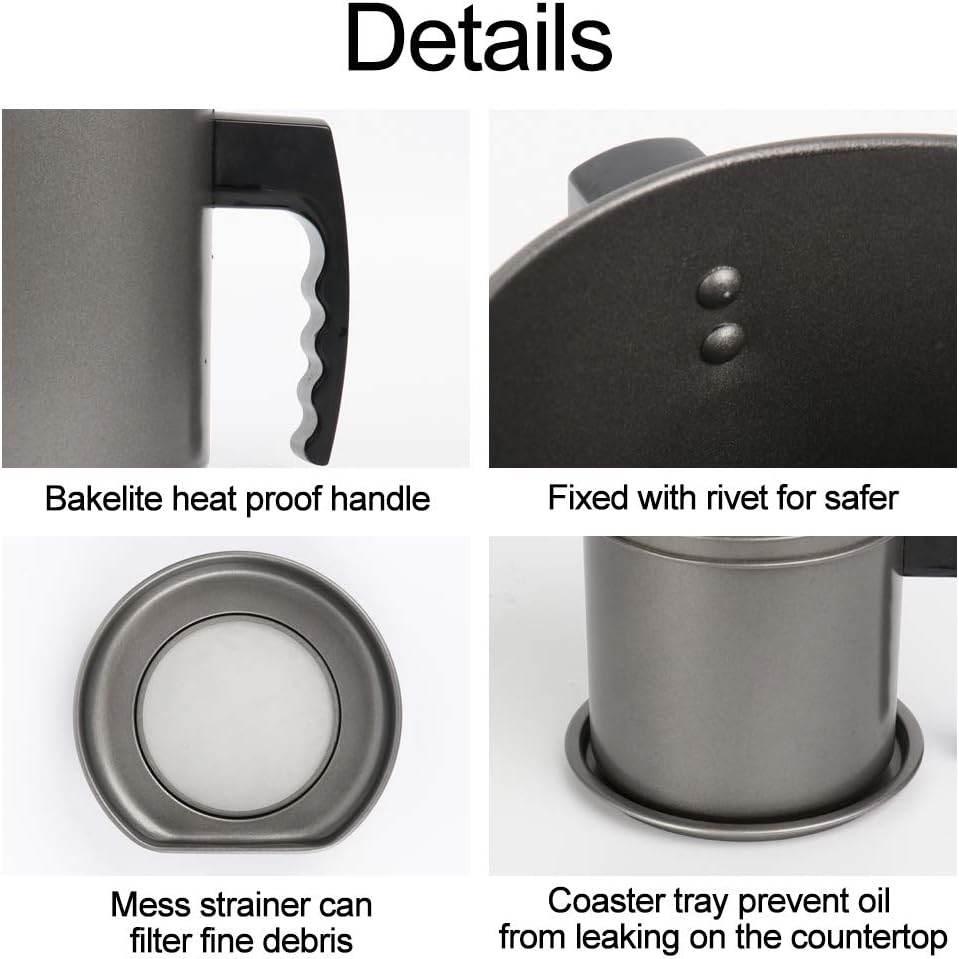 Oil Container with Strainer - Stainless Steel - CRIMARA