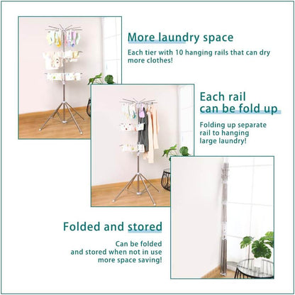360° Clothes Drying Rack Foldable - CRIMARA
