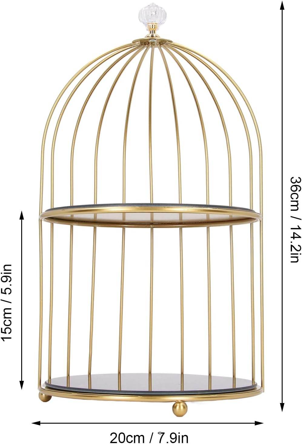 Birdcage-Style Double Layer Metal Vanity Storage Rack – Space-Saving Organizer for Vanity, Bathroom, Countertop & Dressing Table - CRIMARA