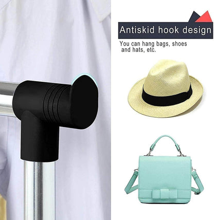 Premium Double Pole Stainless Steel Clothing Rack with Wheels - CRIMARA