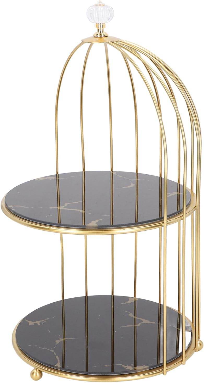 Birdcage-Style Double Layer Metal Vanity Storage Rack – Space-Saving Organizer for Vanity, Bathroom, Countertop & Dressing Table - CRIMARA