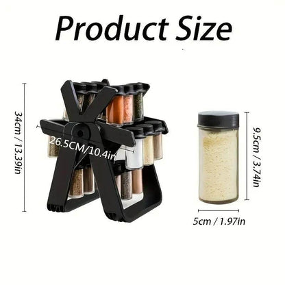 Revolving Countertop Spice Rack With 18 Spice Jar - CRIMARA