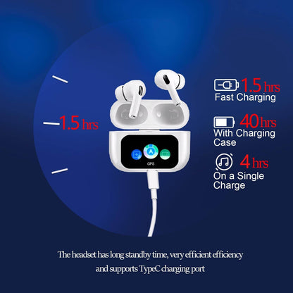 Airpods Pro - Color Screen With Smart Watch Function, Touch Screen Earbuds Wireless Earbuds, Suitable For iPhone/Android - CRIMARA