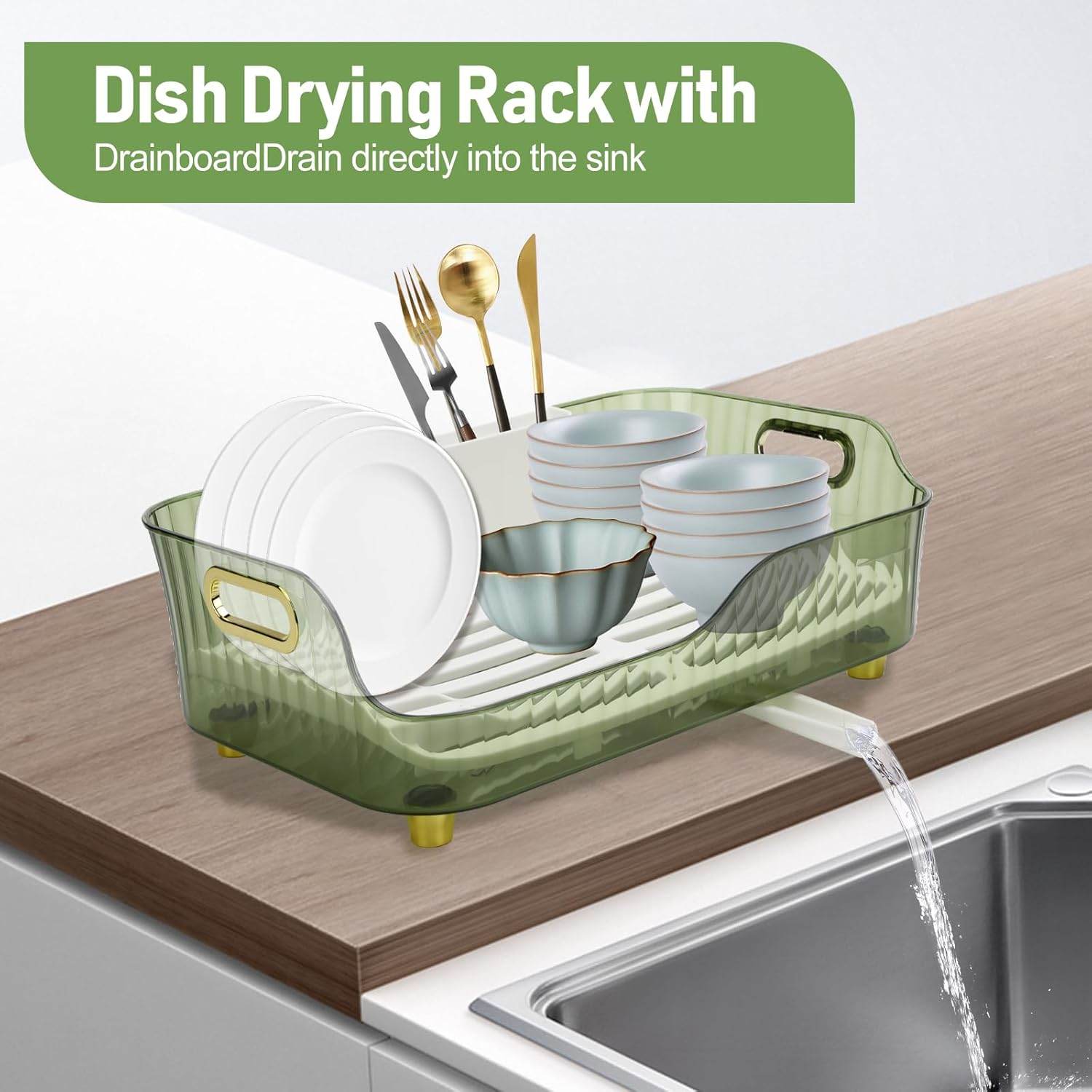 Multifunctional Dish Drying Rack with Drainage System – Large Capacity Kitchen Storage Organizer - CRIMARA