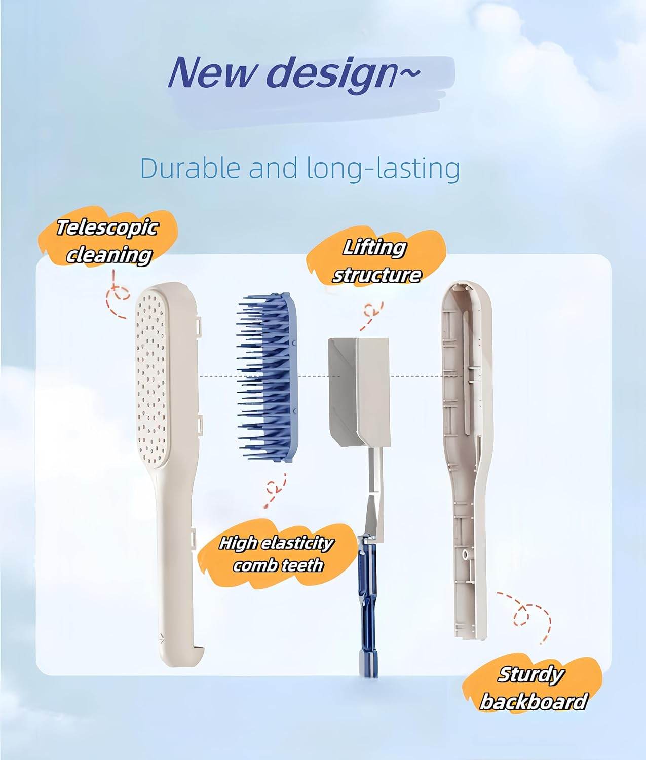 Self-Cleaning Hair brush - Anti-Static Massage Comb with Retractable Bristles - CRIMARA