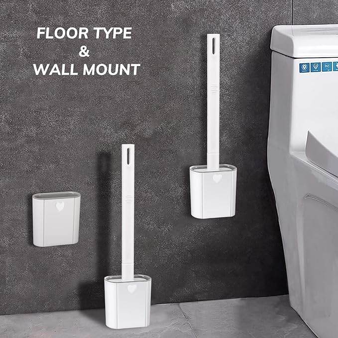 Deep-Cleaning Silicone Toilet Brush and Holder Set for Bathroom - CRIMARA