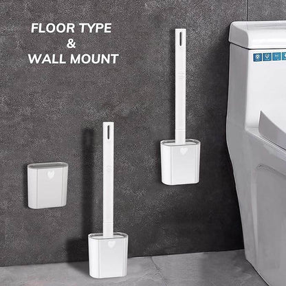 Deep-Cleaning Silicone Toilet Brush and Holder Set for Bathroom - CRIMARA
