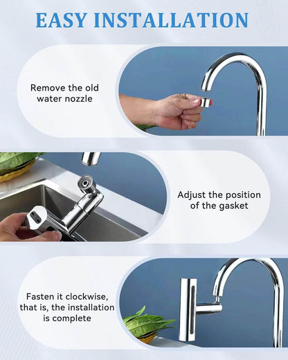 4 in 1 Waterfall Kitchen Faucet, 360°Swivel Faucet - CRIMARA