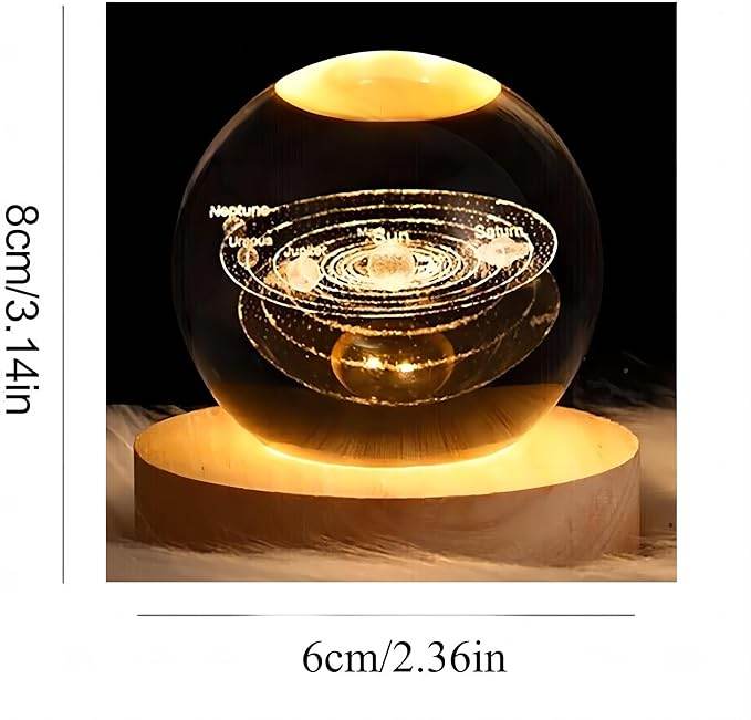 3D Planet Crystal Ball Night Lamp - CRIMARA