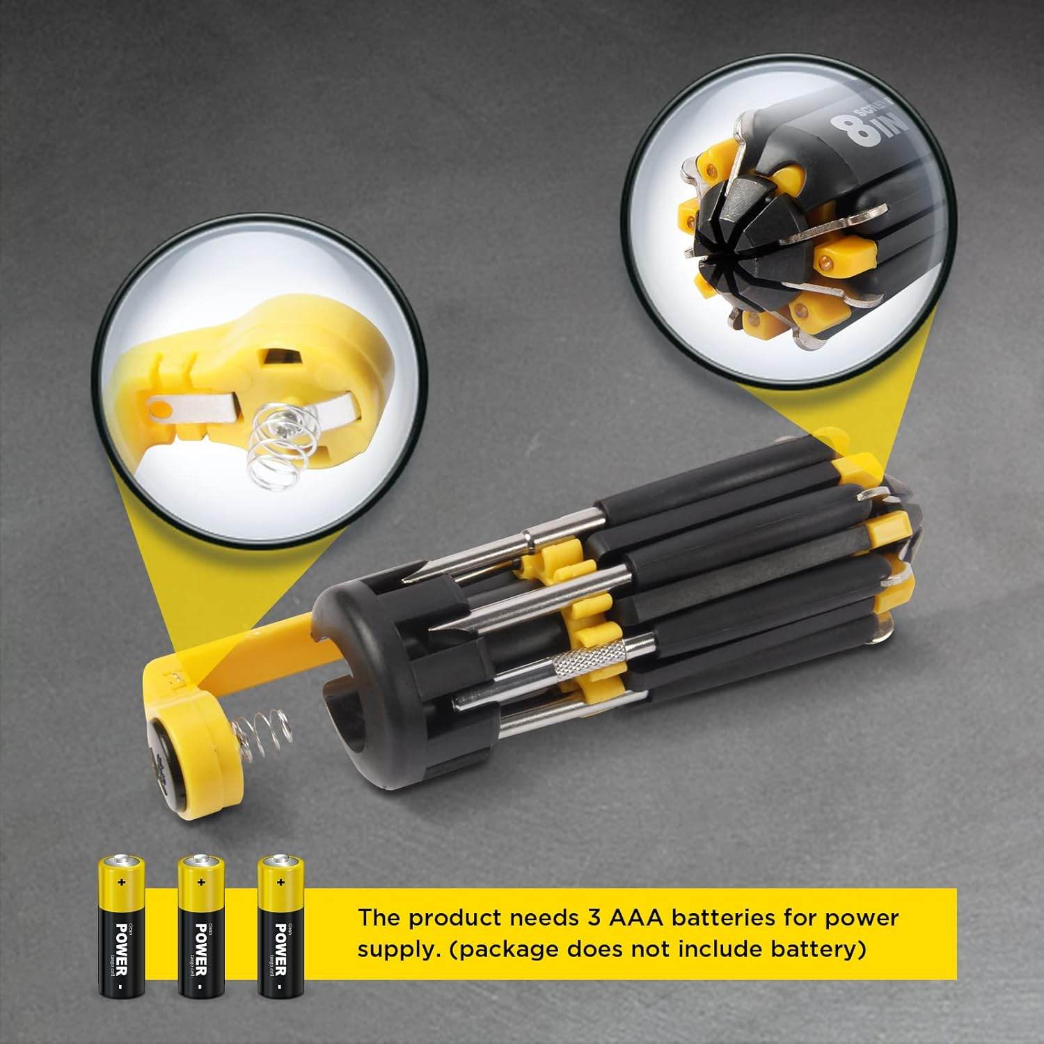 8 in 1 Screw driver with Flashlight - CRIMARA