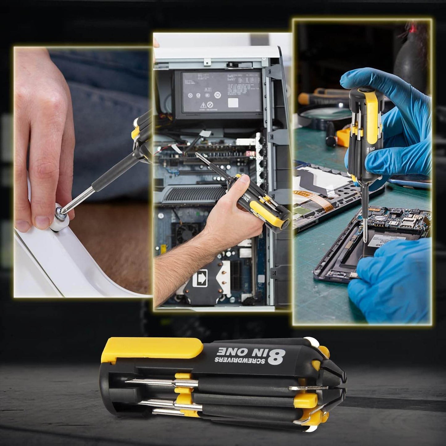 8 in 1 Screw driver with Flashlight - CRIMARA