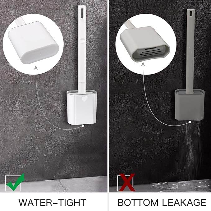 Deep-Cleaning Silicone Toilet Brush and Holder Set for Bathroom - CRIMARA