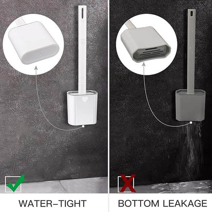 Deep-Cleaning Silicone Toilet Brush and Holder Set for Bathroom - CRIMARA