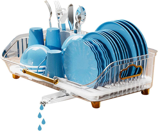 Multifunctional Dish Drying Rack with Drainage System – Large Capacity Kitchen Storage Organizer - CRIMARA