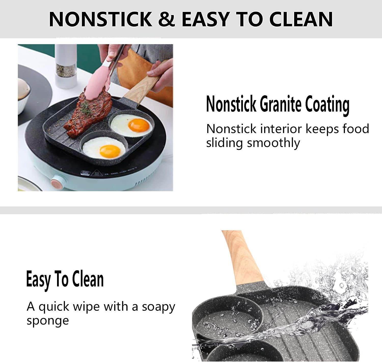 3-in-1 Nonstick Pan Divided Grill Frying Pan - CRIMARA