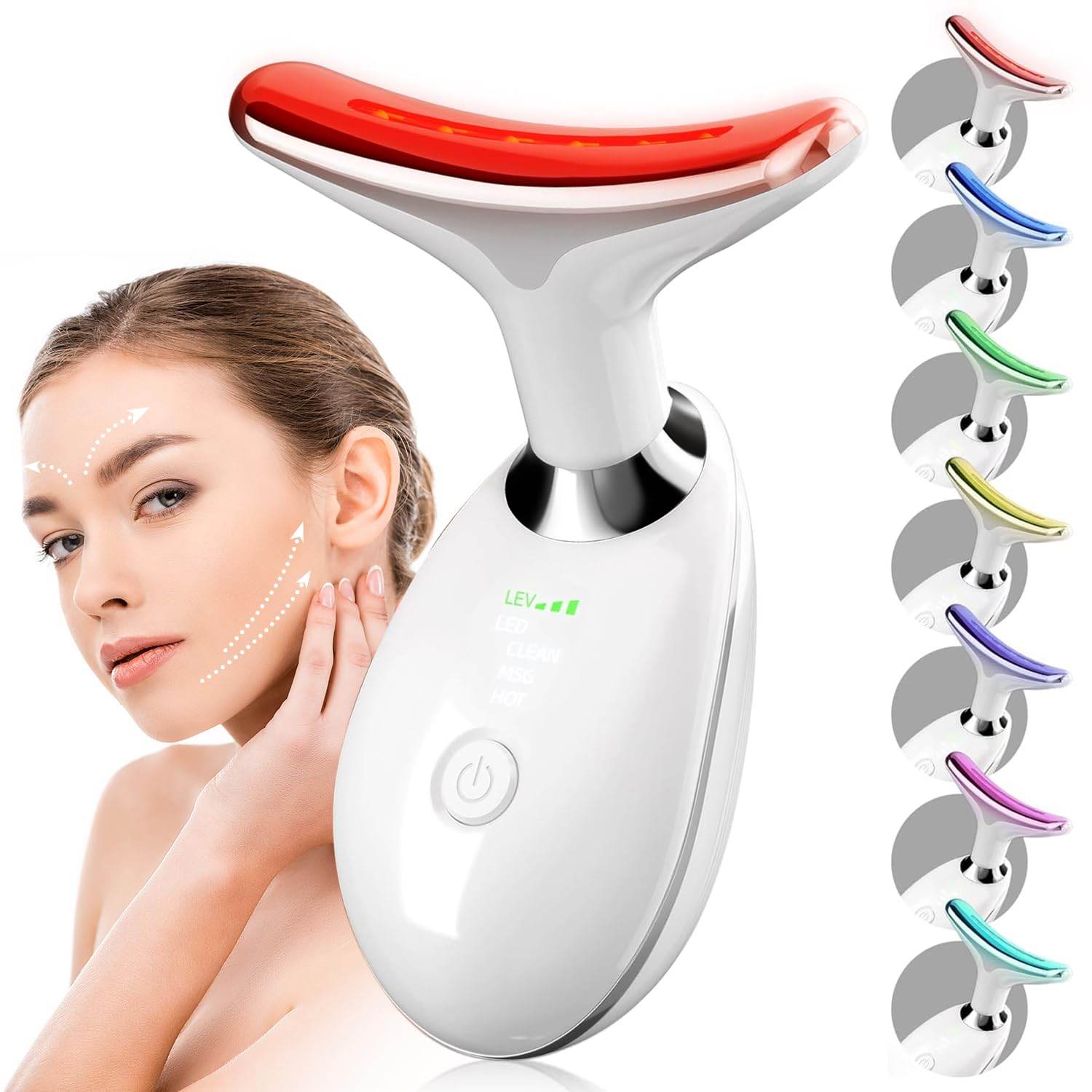 Multifunctional Face & Neck Massager – LED Light Therapy & Massage Modes for Anti-Aging & Skin Rejuvenation - CRIMARA