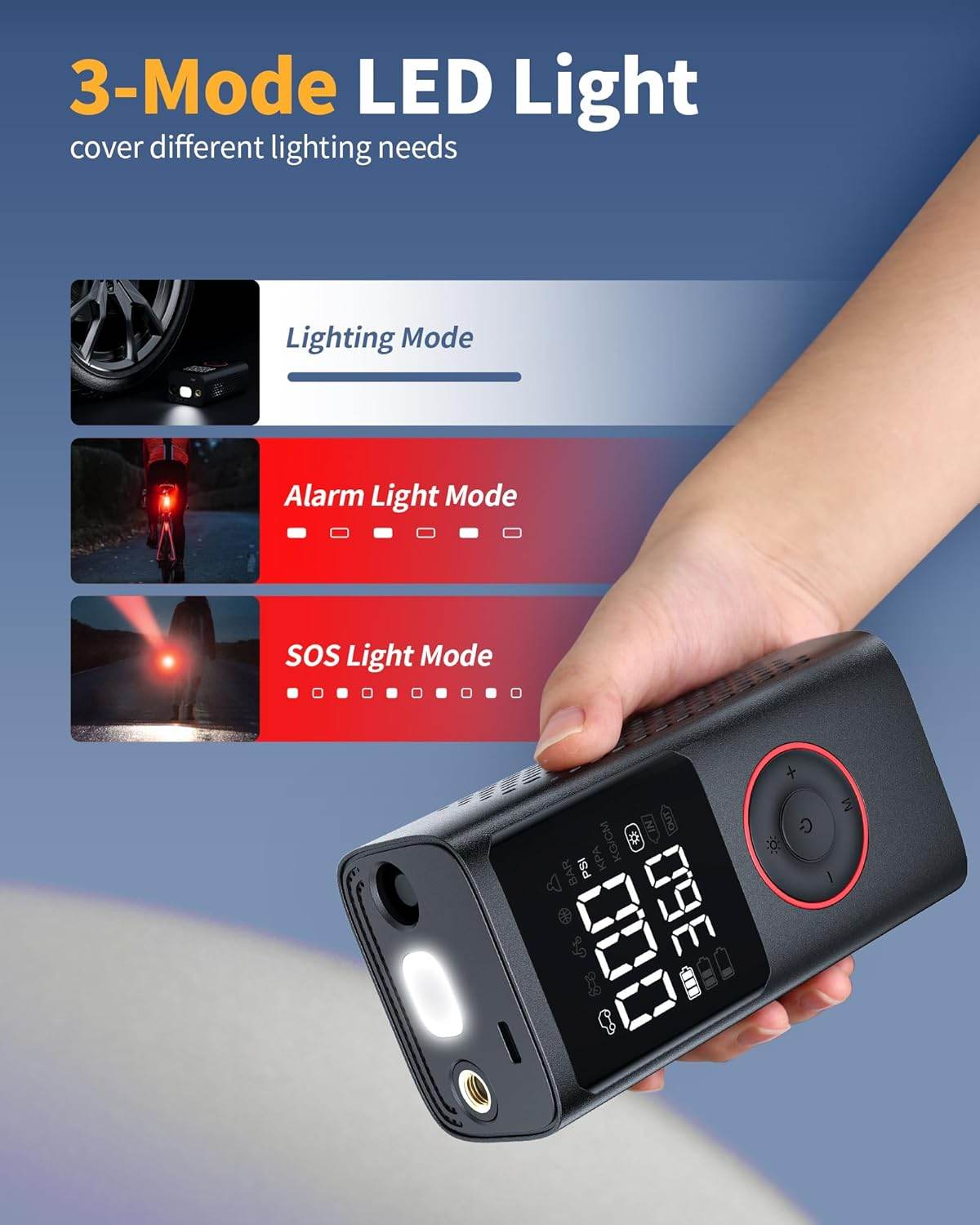 Cordless Tire Inflator - Portable Air Pump with LED & Digital Display 150 PSI - CRIMARA