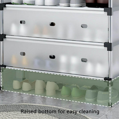 Multi-Layer Metal Shoe Organizer – Compact Entryway & Hallway Shoe Rack, Dust-Proof Storage Cabinet - CRIMARA