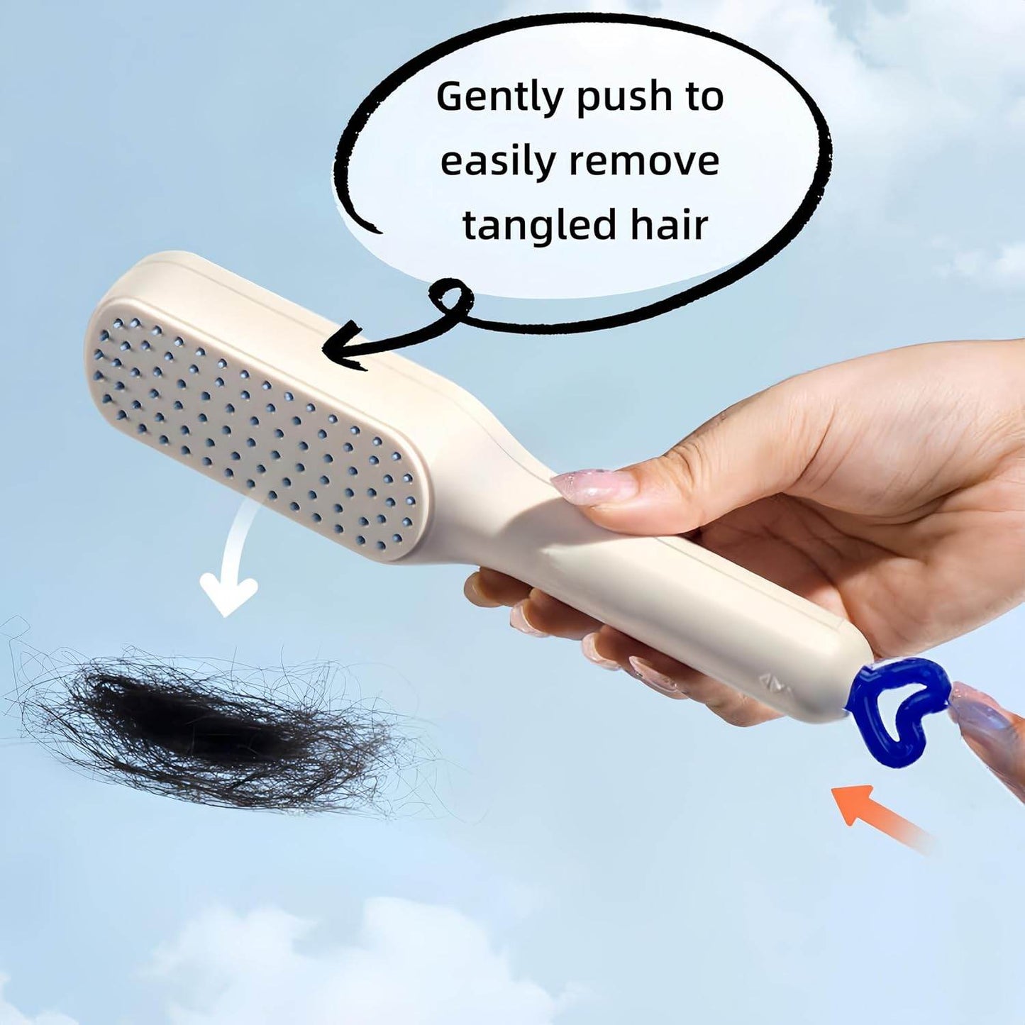 Self-Cleaning Hair brush - Anti-Static Massage Comb with Retractable Bristles - CRIMARA
