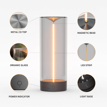 Minimalist Cordless LED Desk Lamp – Rechargeable & Dimmable Night Light - CRIMARA