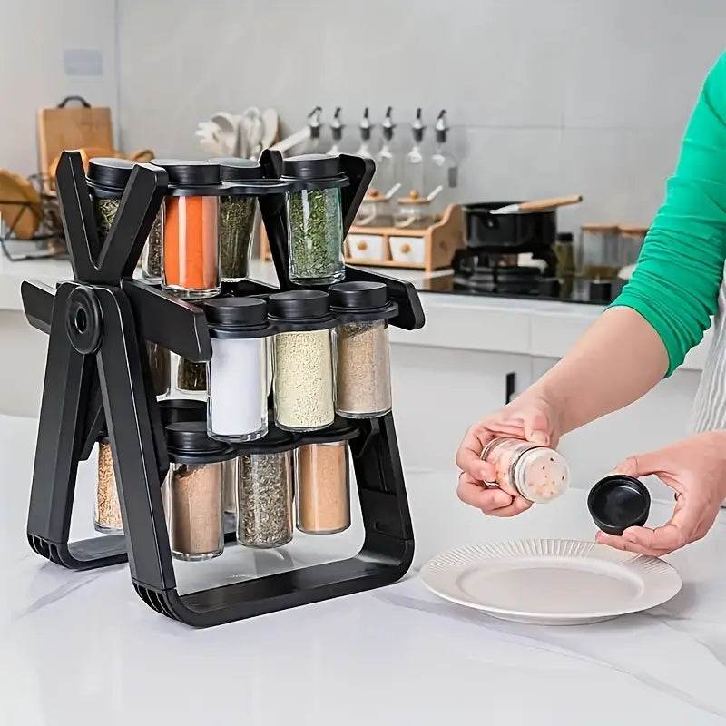 Revolving Countertop Spice Rack With 18 Spice Jar - CRIMARA