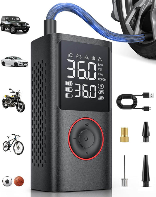 Cordless Tire Inflator - Portable Air Pump with LED & Digital Display 150 PSI - CRIMARA