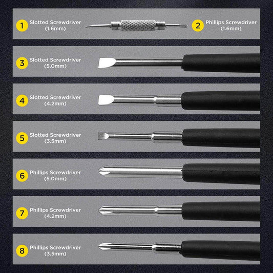 8 in 1 Screw driver with Flashlight - CRIMARA